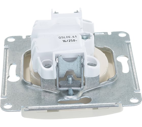 Механизм розетки Systeme Electric 1-м СП Glossa 16А IP20 без заземления, бежевый GSL000241