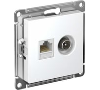 Механизм розетки Systeme Electric 2-м ATLAS DESIGNRJ45 кат. 5E+TV белый ATN000189