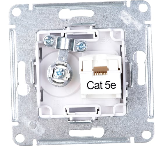 Механизм розетки Systeme Electric 2-м ATLAS DESIGNRJ45 кат. 5E+TV белый ATN000189