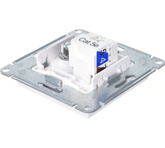 Механизм розетки Systeme Electric 2-м ATLAS DESIGNRJ45 кат. 5E+TV белый ATN000189