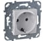 Механизм розетки Systeme Electric 1-м СП Unica защитные шторки, с заземлением, белый MGU5.037.18ZD 1