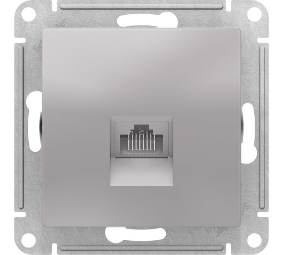 Механизм компьютерной розетки Systeme Electric ATLAS DESIGN RJ45 алюминий ATN000383