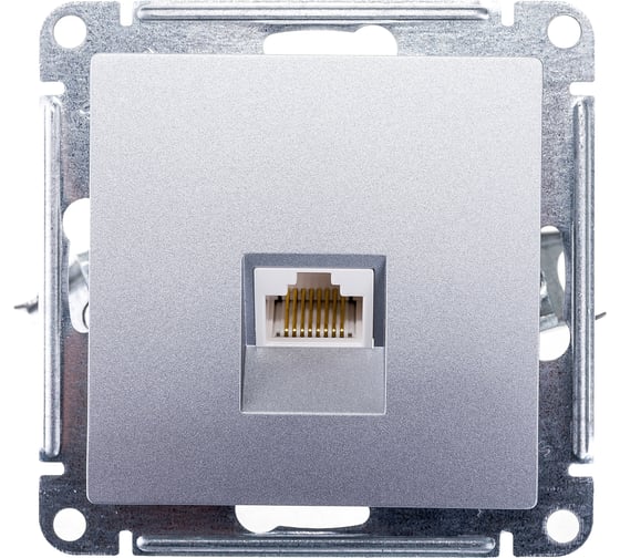Механизм компьютерной розетки Systeme Electric ATLAS DESIGN RJ45 алюминий ATN000383