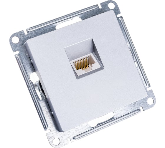Механизм компьютерной розетки Systeme Electric ATLAS DESIGN RJ45 алюминий ATN000383