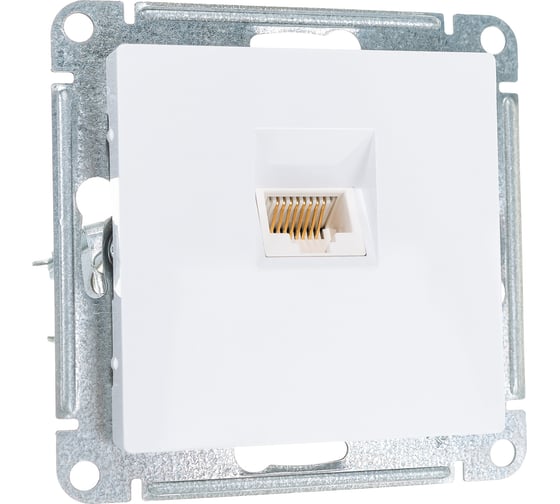 Механизм компьютерной розетки Systeme Electric ATLAS DESIGN RJ45 белый ATN000183