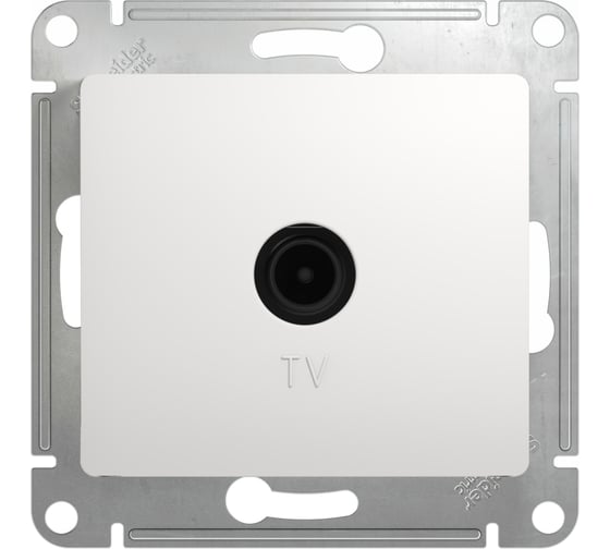 Механизм розетки TV Systeme Electric 1-м СП Glossa проходной 4DB белый GSL000192 1