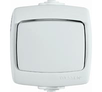 1-клавишный переключатель Systeme Electric ОП Рондо IP 44 белый VA66-102B-BI ВА66-102Б-би
