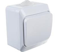 1-клавишный переключатель Systeme Electric ОП Этюд 10А IP44 белый BA10-046B