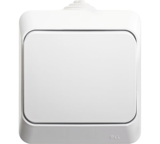 1-клавишный переключатель Systeme Electric ОП Этюд 10А IP44 белый BA10-046B