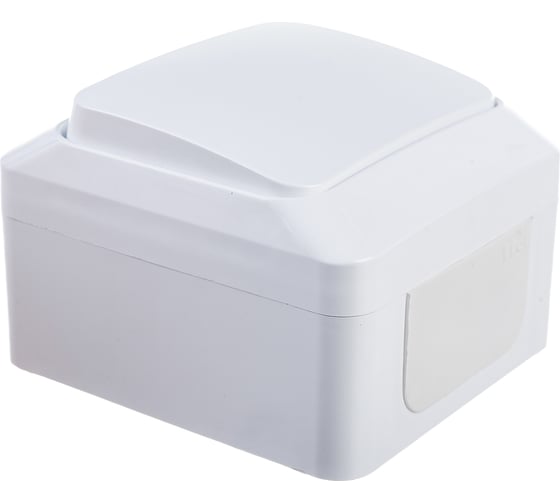 1-клавишный переключатель Systeme Electric ОП Этюд 10А IP44 белый BA10-046B