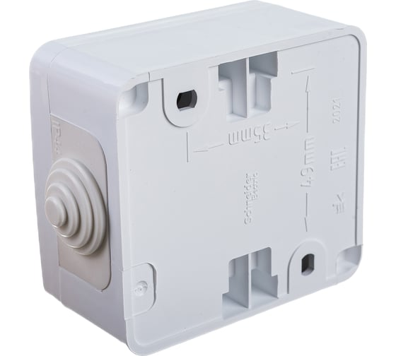 1-клавишный переключатель Systeme Electric ОП Этюд 10А IP44 белый BA10-046B