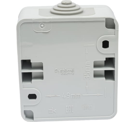 1-клавишный переключатель Systeme Electric ОП Этюд 10А IP44 серый BA10-046C