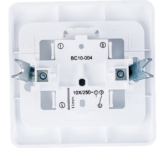 1-клавишный переключатель Systeme Electric СП Этюд 10А белый BC10-004B