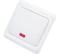 1-клавишный переключатель Systeme Electric СП Этюд 10А с индикатором, белый BC10-007B