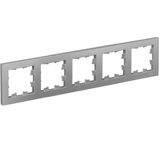 Рамка 5-м Systeme Electric (Schneider Electric) ATLAS DESIGN, универсальная, алюминий, арт. ATN000305