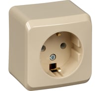 Розетка Systeme Electric 1-м ОП Этюд 16А с заземлением, кремовая PA16-003K
