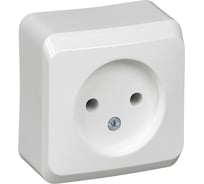 Розетка Systeme Electric 1-м ОП Этюд 16А IP20 без заземления, белая PA16-001B