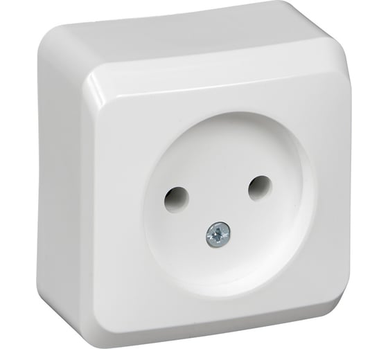 Розетка Systeme Electric 1-м ОП Этюд 16А IP20 без заземления, белая PA16-001B