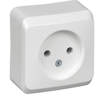 Розетка Systeme Electric 1-м ОП Этюд 16А IP20 защитные шторки, без заземления, кремовая PA16-002K
