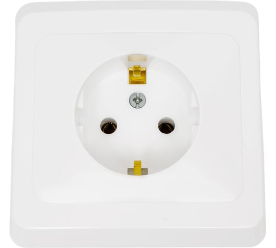 Розетка Systeme Electric 1-м СП Этюд 16А с заземлением, белая PC16-003B