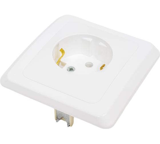 Розетка Systeme Electric 1-м СП Этюд 16А с заземлением, белая PC16-003B