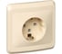 Розетка Systeme Electric 1-м СП Этюд 16А с заземлением, кремовая PC16-003K 1