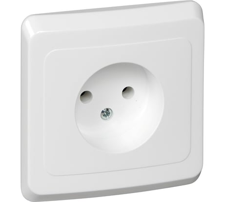 Розетка Systeme Electric 1-м СП Этюд 16А IP20 без заземления, белая PC16-001B