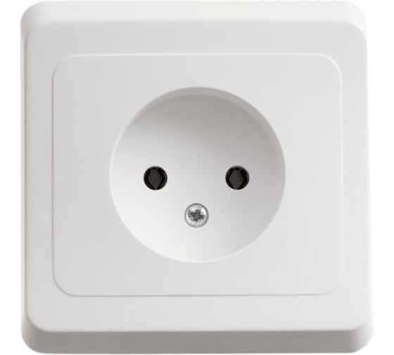 Розетка Systeme Electric 1-м СП Этюд 16А IP20 без заземления, белая PC16-001B