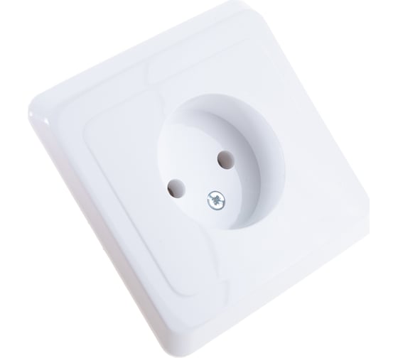 Розетка Systeme Electric 1-м СП Этюд 16А IP20 без заземления, белая PC16-001B