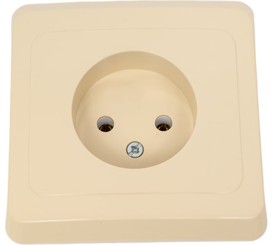 Розетка Systeme Electric 1-м СП Этюд 16А IP20 без заземления, кремовая PC16-001K