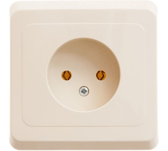 Розетка Systeme Electric 1-м СП Этюд 16А IP20 без заземления, кремовая PC16-001K