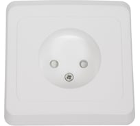 Розетка Systeme Electric 1-м СП Этюд 16А IP20 защитные шторки, без заземления, белая PC16-002B