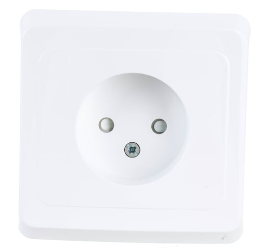 Розетка Systeme Electric 1-м СП Этюд 16А IP20 защитные шторки, без заземления, белая PC16-002B