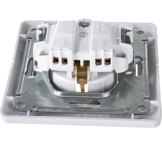 Одноместная розетка Systeme Electric СП Glossa 16А с заземлением, в сборе, белая GSL000142