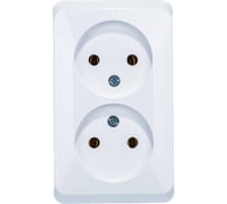 Двухместная розетка Systeme Electric ОП Этюд 16А IP20 без заземл. белая PA16-005B 15873858