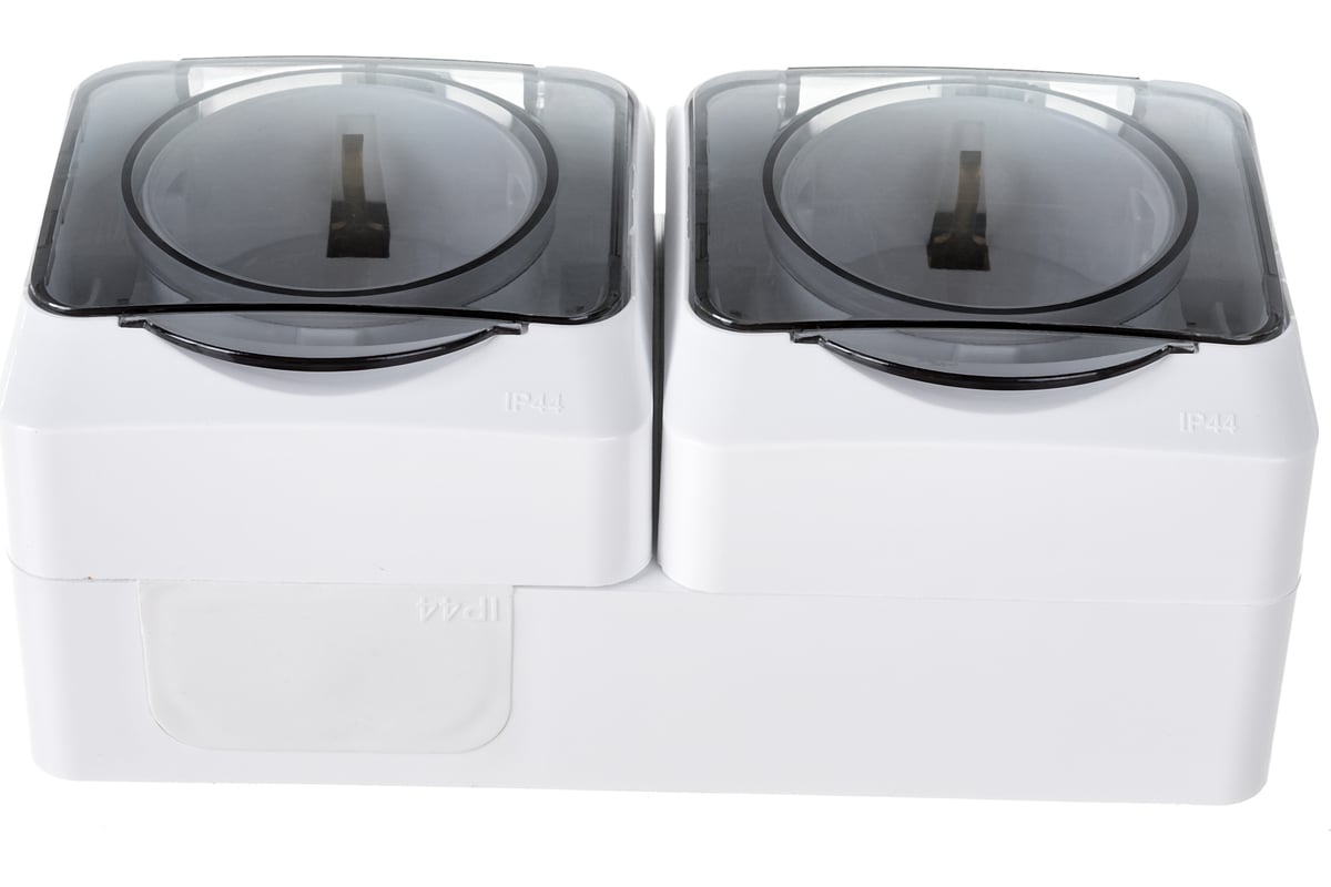 Двухместная розетка Systeme Electric ОП Этюд с заземлением, защ. шторки ...