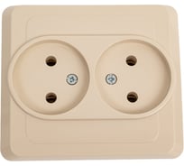 Двухместная розетка Systeme Electric СП Этюд 16А IP20 без заземления, кремовый PC16-005K