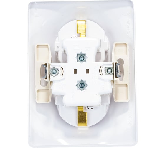 Двухместная розетка Systeme Electric СП Glossa защ. шторки, с заземлением, в сборе белая GSL000126