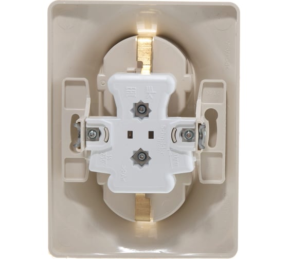 Двухместная розетка Systeme Electric СП Glossa с заземлением, в сборе бежевая GSL000224