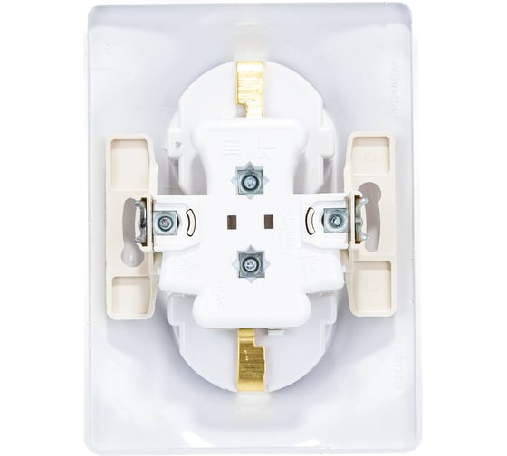 Двухместная розетка Systeme Electric СП Glossa с заземлением, в сборе белая GSL000124