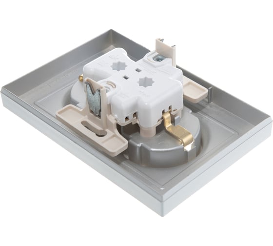 Двухместная розетка Systeme Electric ATLAS DESIGN с заземлением 16А в сборе алюминий ATN000324