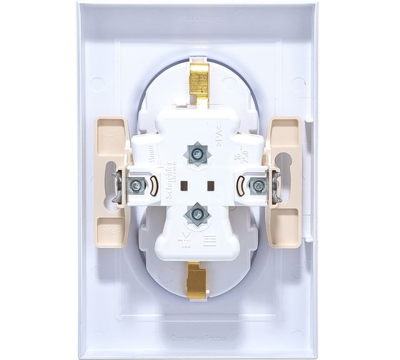 Двухместная розетка Systeme Electric ATLAS DESIGN с заземлением 16А в сборе жемчуг ATN000424