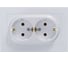 Двухместная розетка Systeme Electric ATLAS DESIGN с заземлением 16А в сборе жемчуг ATN000424 3