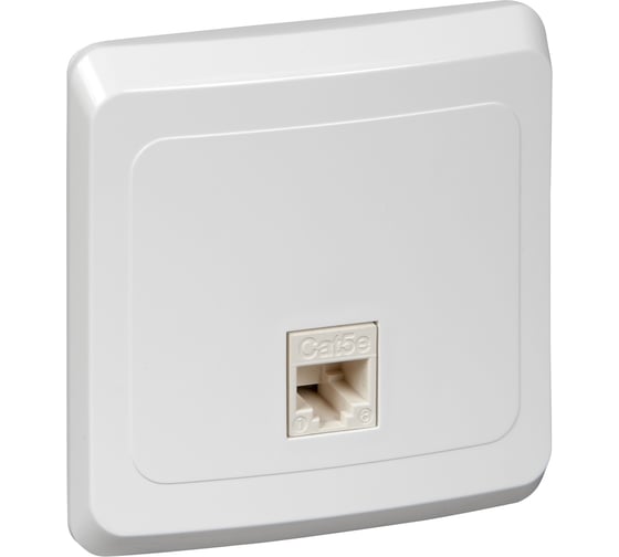 Компьютерная розетка Systeme Electric СП Этюд RJ45 белая KOMC-001B