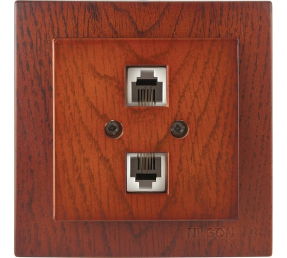 2-местная телефонная розетка Nilson СУ, TOURAN WOOD, черешня 24261041 1