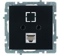 Механизм 1-местной компьютерной розетки Nilson СУ, RJ45 САТ6, TOURAN-ALEGRA-THOR, metallic, матовый черный 24380445