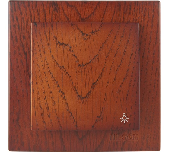1-клавишный выключатель Nilson СУ, Кнопка, TOURAN WOOD, черешня 24261005