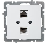 Механизм 2-местной компьютерной розетки Nilson СУ, RJ45 CAT6, TOURAN-ALEGRA-THOR, белый 24110447