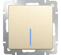 Одноклавишный выключатель Werkel WL10 SW 1G LED с подсветкой шампань a035614