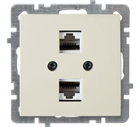 Механизм 2-местной компьютерной розетки Nilson СУ, RJ45 CAT6, TOURAN-ALEGRA-THOR, кремовый 24120447